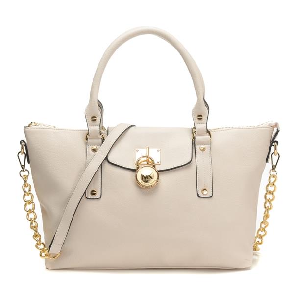 michael kors hamilton medium slouchy satchel dove hvit På Salg Nettside 2f23j